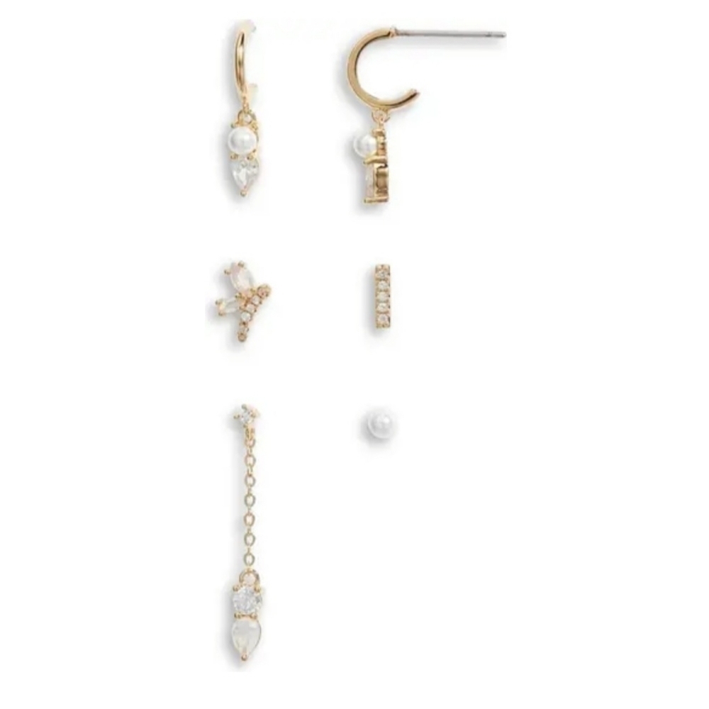 6 moonstone Ear Party earrings